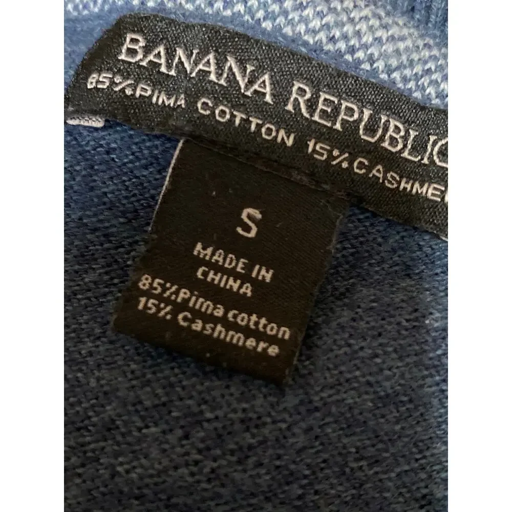 Banana Republic Men's Blue Cashmere Long Sleeve V Neck Sweater Sweatshirt Top S